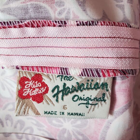 Vintage 90s Hilo Hattie Hawaiian Pink Floral Maxi Dress - Picture 7 of 8